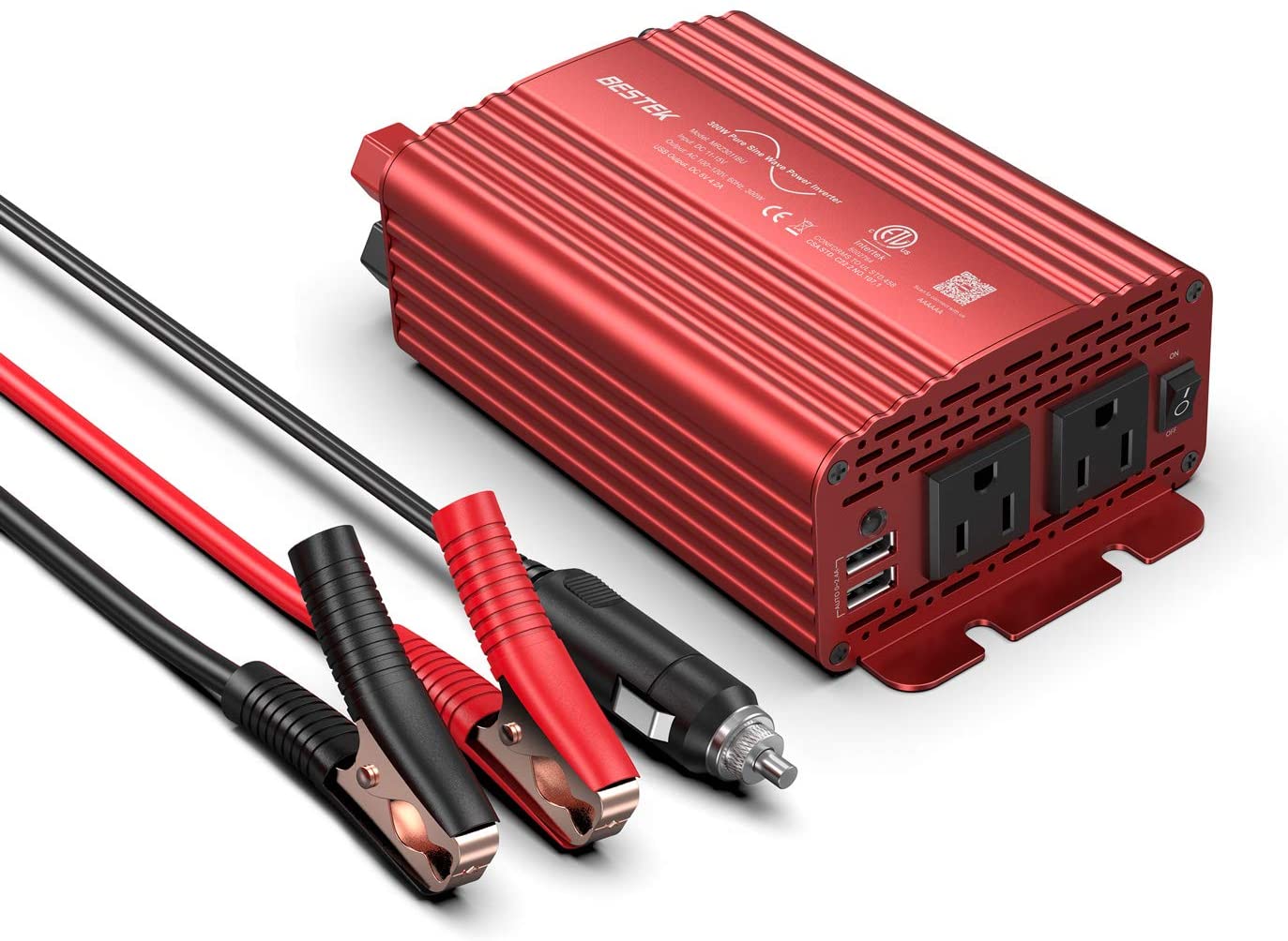 BESTEK 300Watt Pure Sine Wave Power Inverter - ETL listed