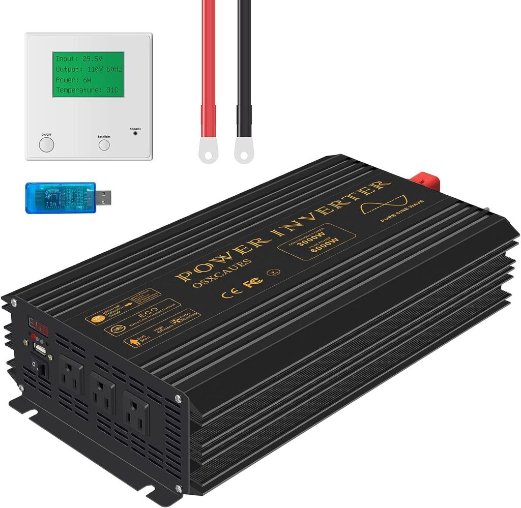 Osxcaues Pure Sine Wave Power Inverter Safety Tips and Included Accessories