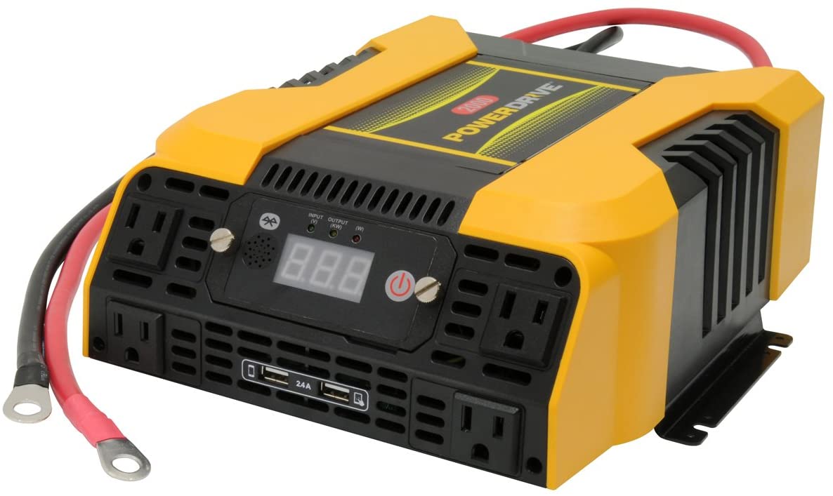 PowerDrive PD2000 2000 Watt Power Inverter with Bluetooth, Yellow