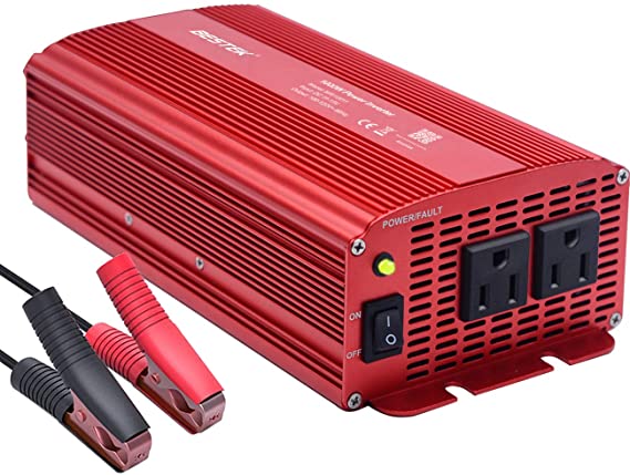 BESTEK Power Inverter 1000 Watt DC 12 Volt, Power Converter 1000w DC to AC Converter for Car