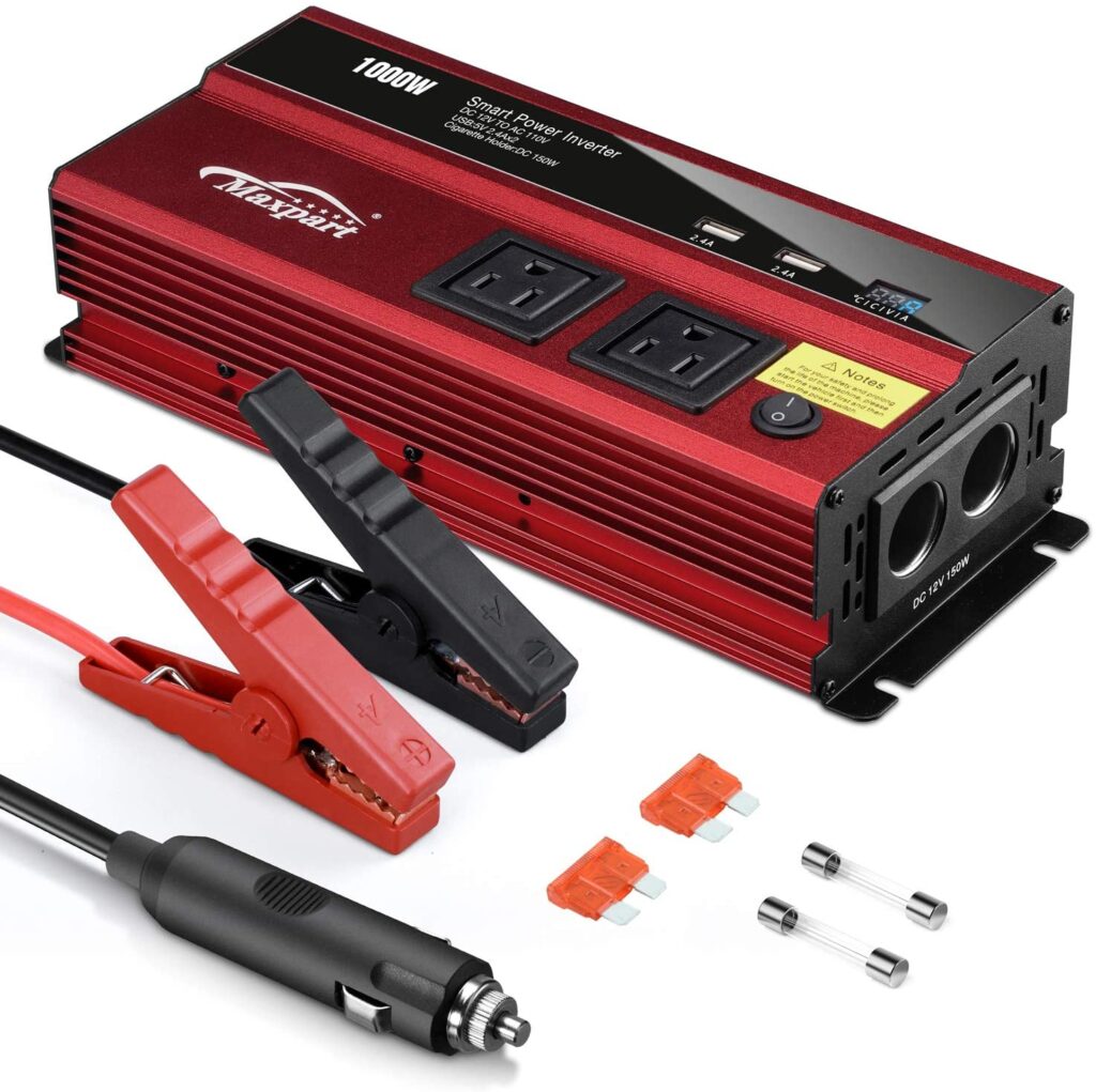 Ampeak 1000W Power Inverter Truck/RV Inverter 12V DC to 110V AC