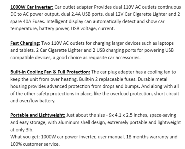 product description of lncboc modified sine wave inverter