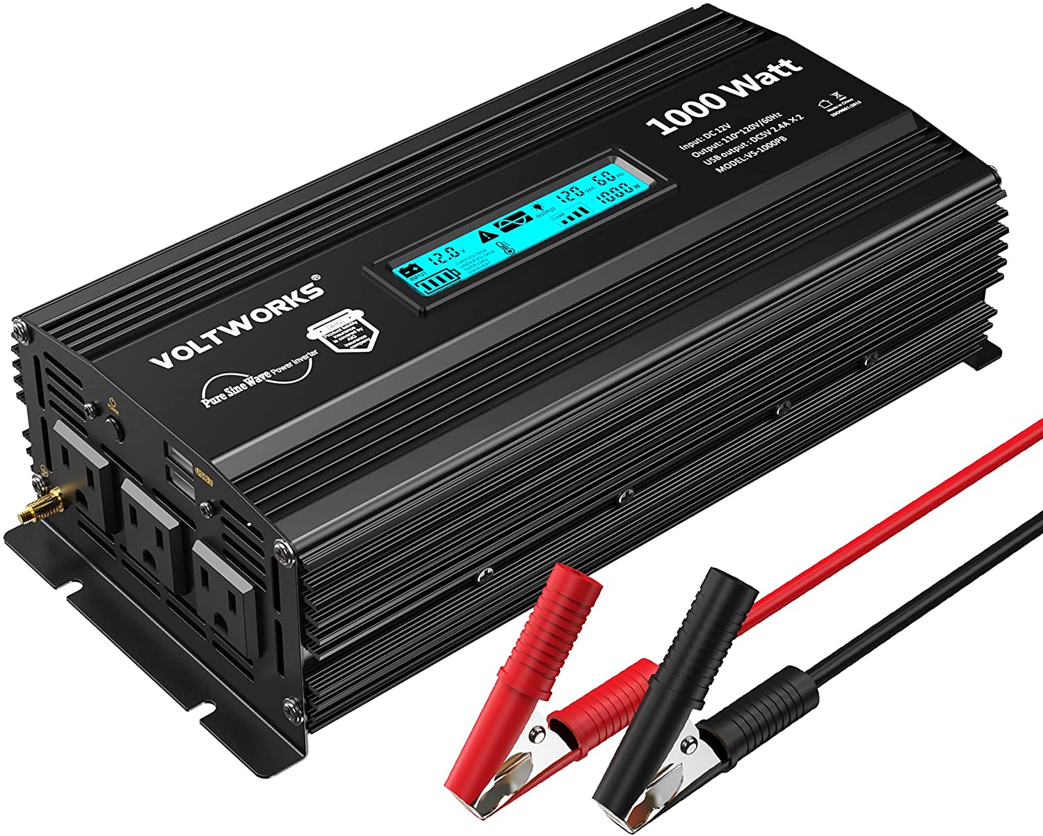 12V VoltWorks 1000W Pure Sine Wave Power Inverter