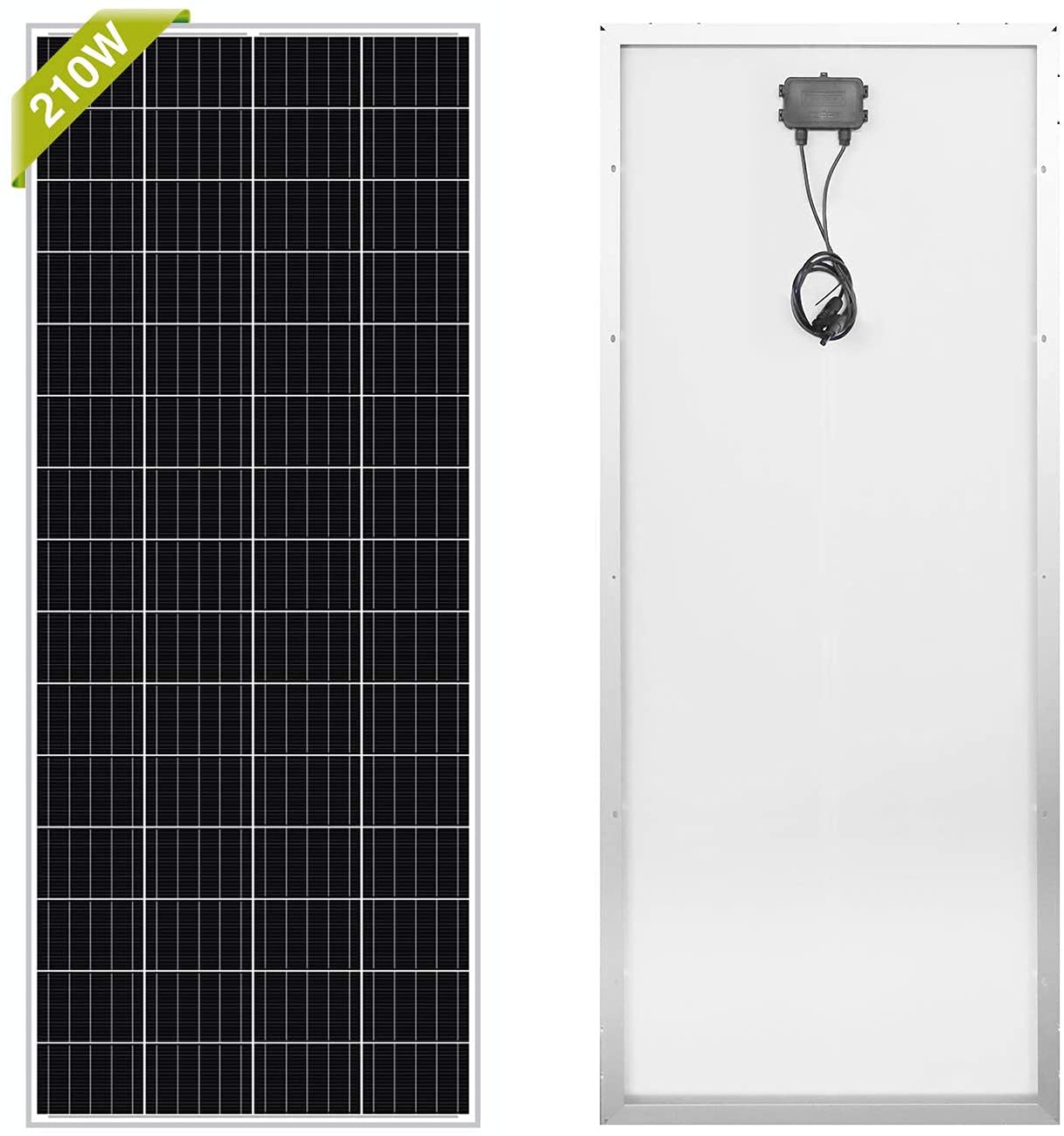 Newpowa 210W(Watts) Solar Panel Monocrystalline 12V High Efficiency Module