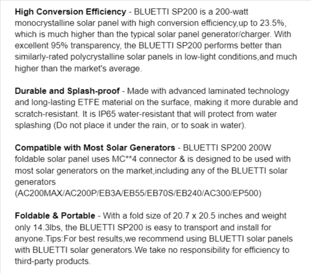 BLUETTI Solar Panel Review, Pros & Cons - SP200 Model