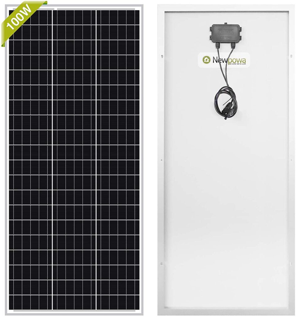 Newpowa 100 Watts Monocrystalline 100W 12V Solar Panel