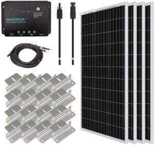 Renogy 400 Watt 12 Volt Monocrystalline Solar Starter Kit with Wanderer