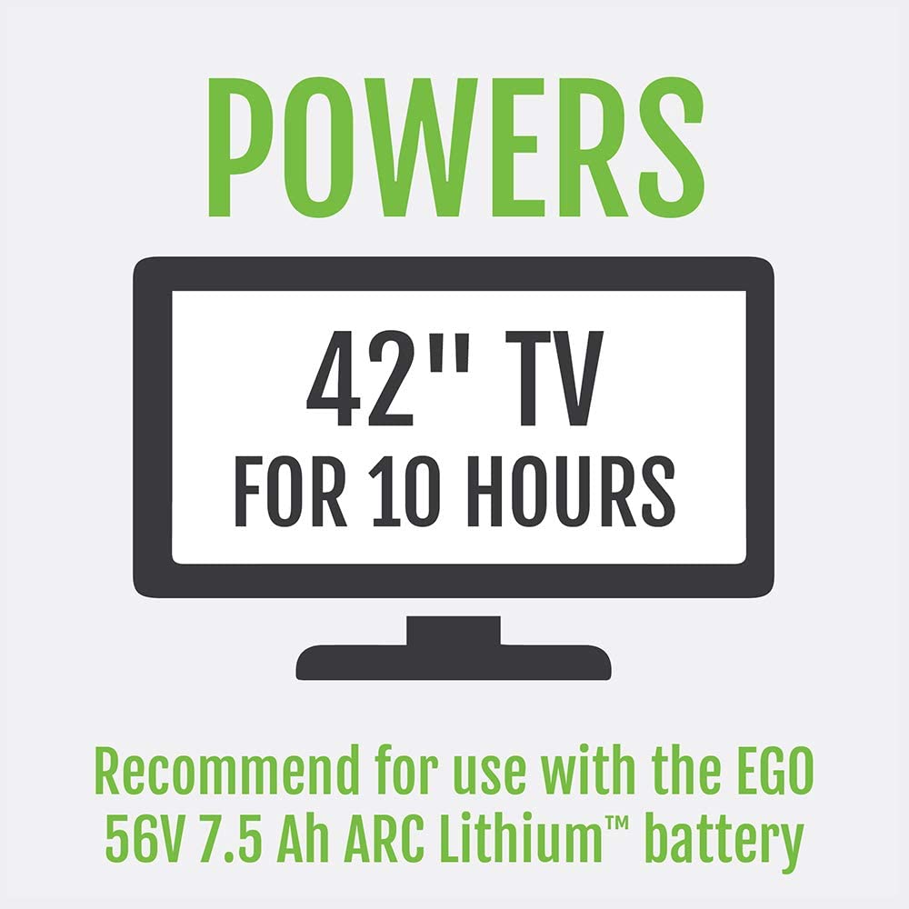 EGO Power+ PAD1500 Power Inverter Powers 42-inch TV for 10 hours.