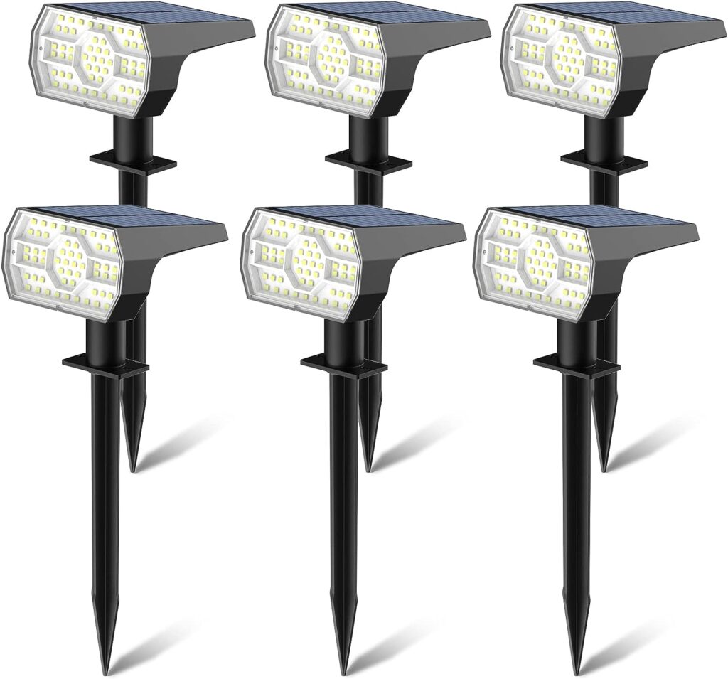 Kaxiida Solar Spot Lights Outdoor Waterproof, 3 Lighting Modes Solar Landscape Lights for Outside
