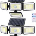 Solar Outdoor Lights, 288LED IP65 Waterproof Motion Sensor Outdoor Lights with Remote Control