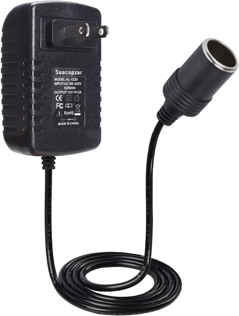 Suacopzar 12V 2A DC Converter Car Cigarette Lighter Socket Power Adapter