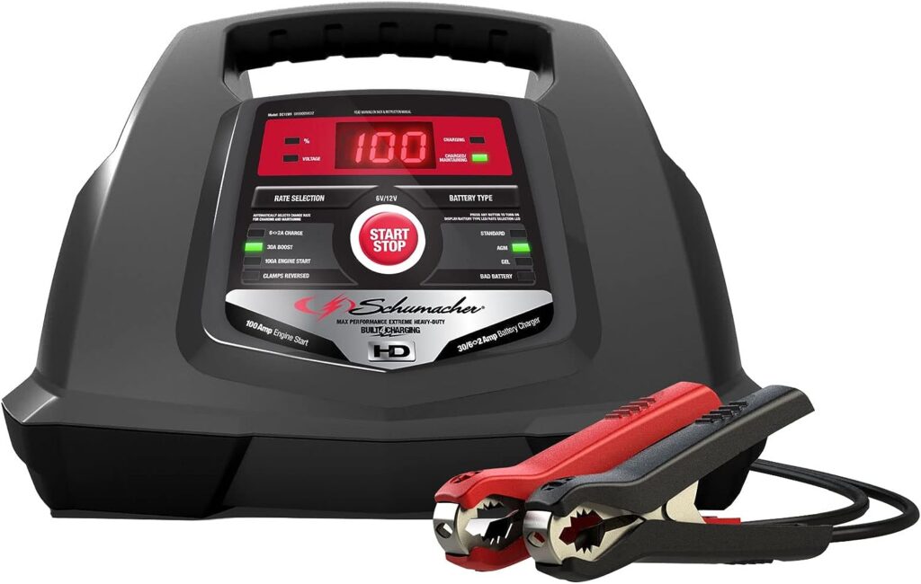 Schumacher SC1281 6V - 12V Fully Automatic Battery Charger, Engine Starter, Boost Maintainer and Auto Desulfator