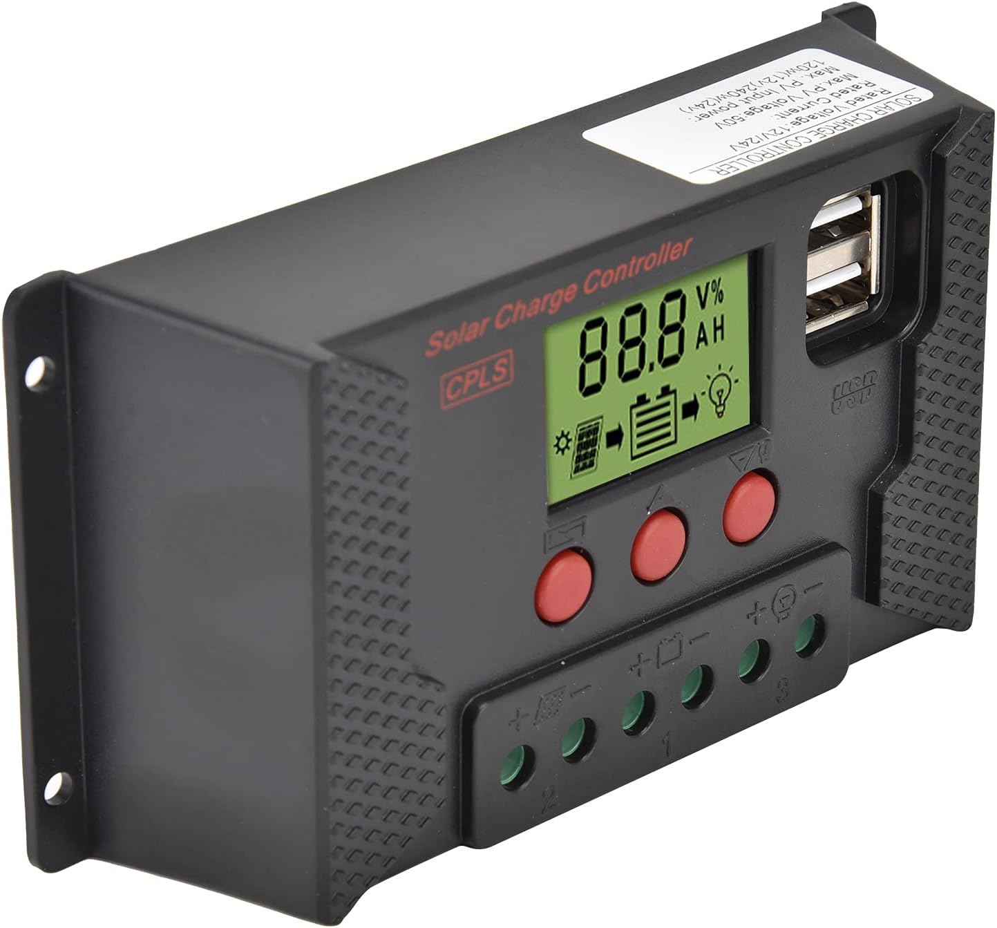 Walfront 40A PWM Solar Controller LCD Auto Solar Regulator MPPT Dual USB Port for Photovoltaic