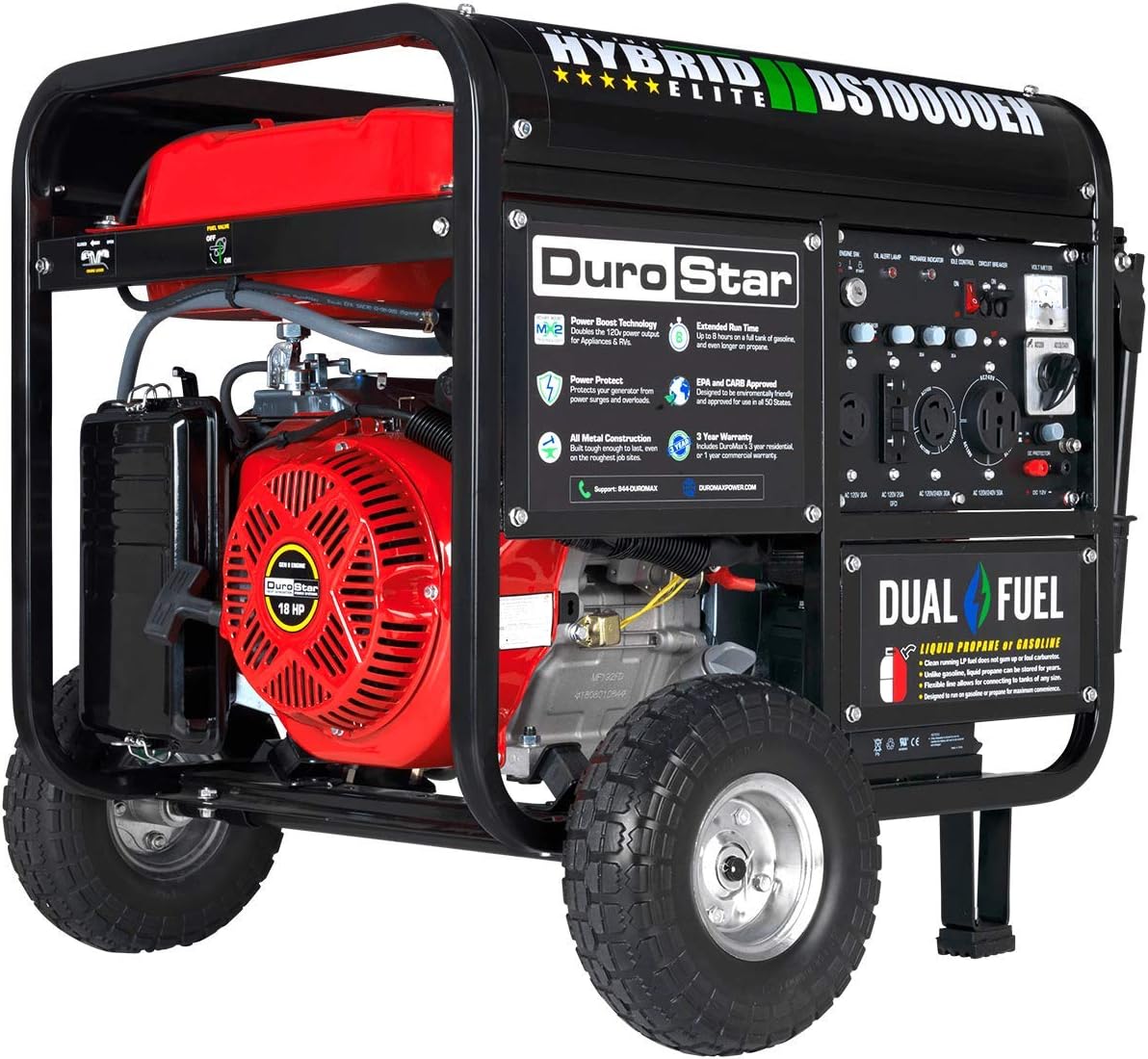 DuroStar DS10000EH Dual Fuel Portable Generator1