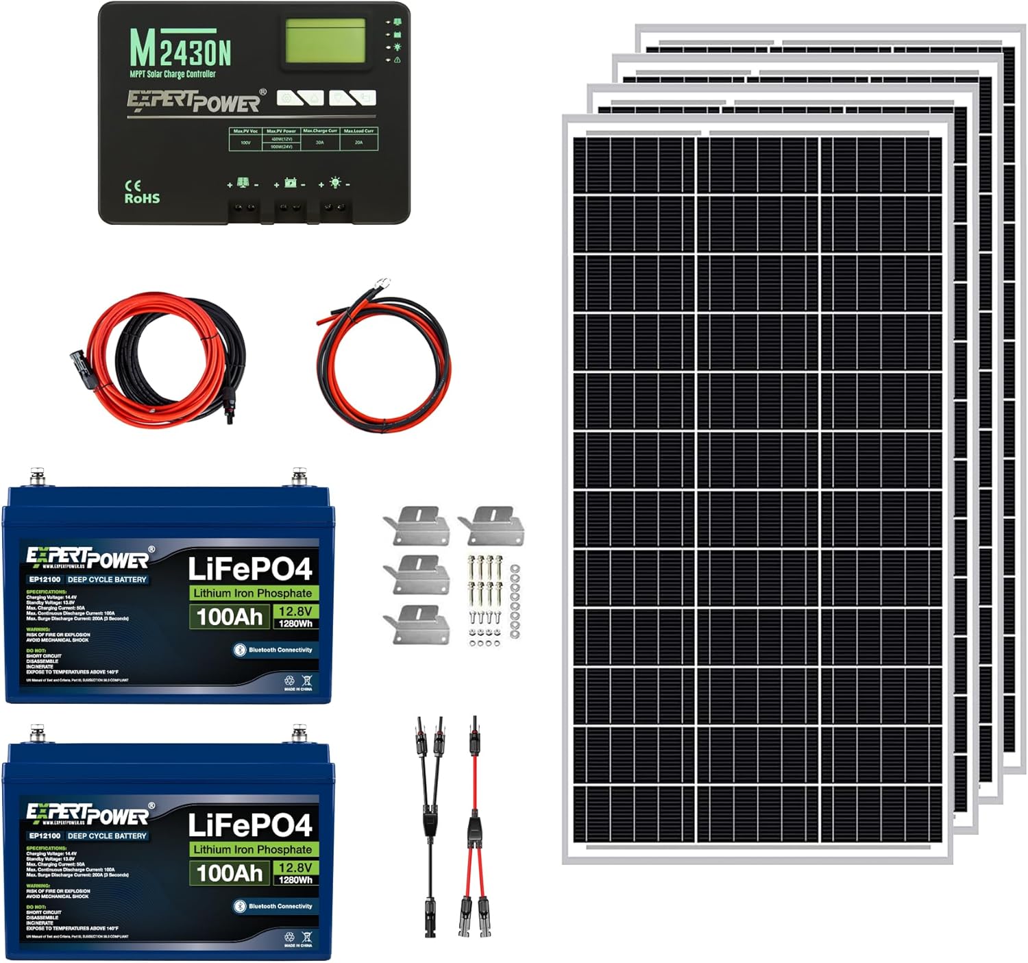 ExpertPower 2.5KWH 12V Solar Power Kit