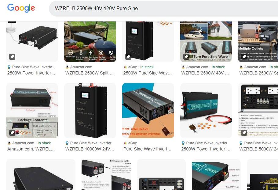 Various WZRELB Pure Sine Wave Inverters Shown Online
