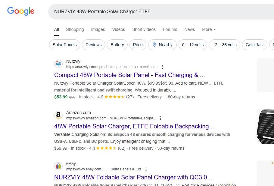 NURZVIY Portable Solar Charger Listed Online